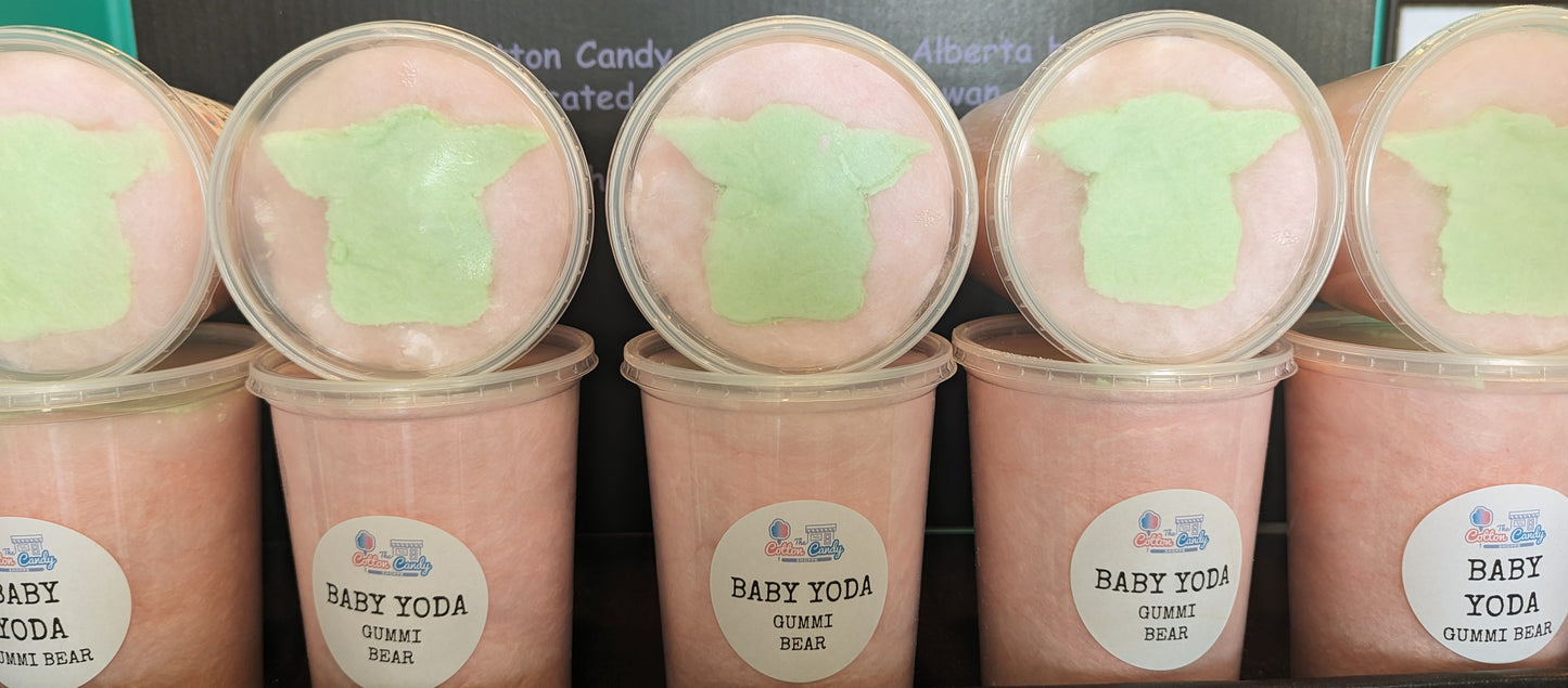 Cut Out - Yoda - Gummi Bear Cotton Candy with Green Apple Yoda Cut Out