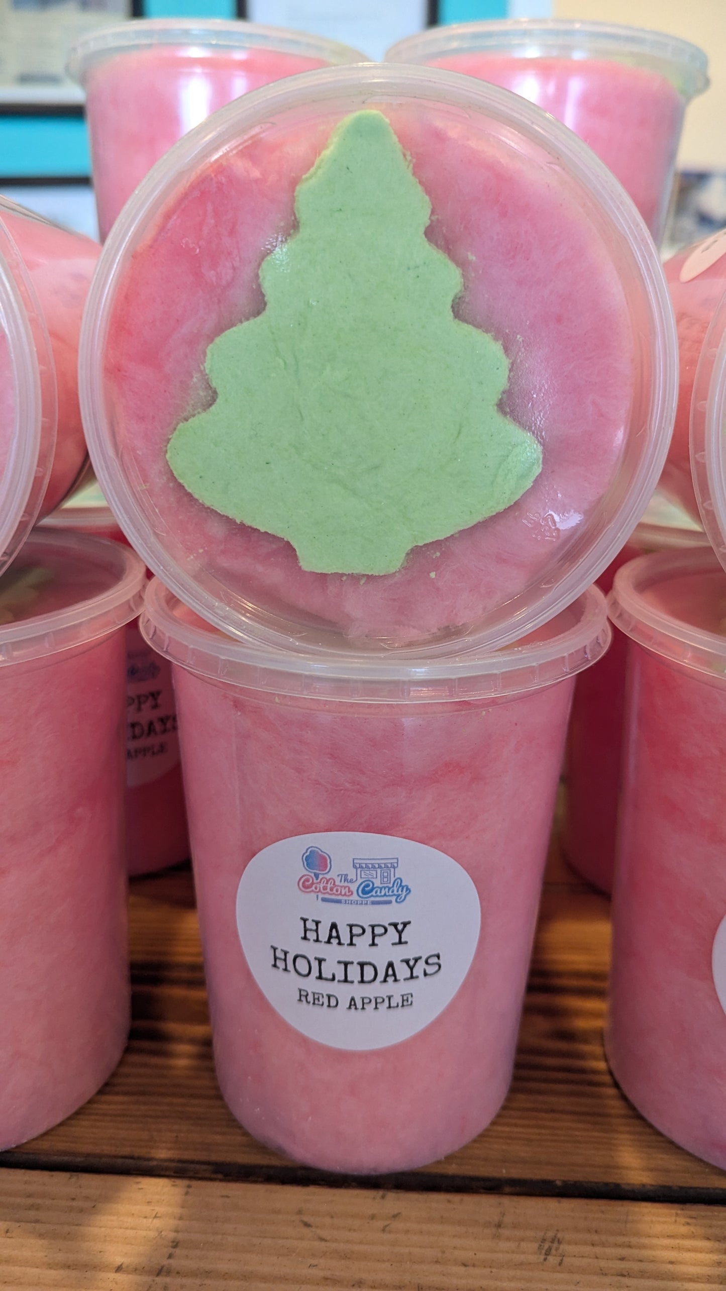 *** Happy Holidays - Red Apple w/ Pistachio Tree Cut Out ***