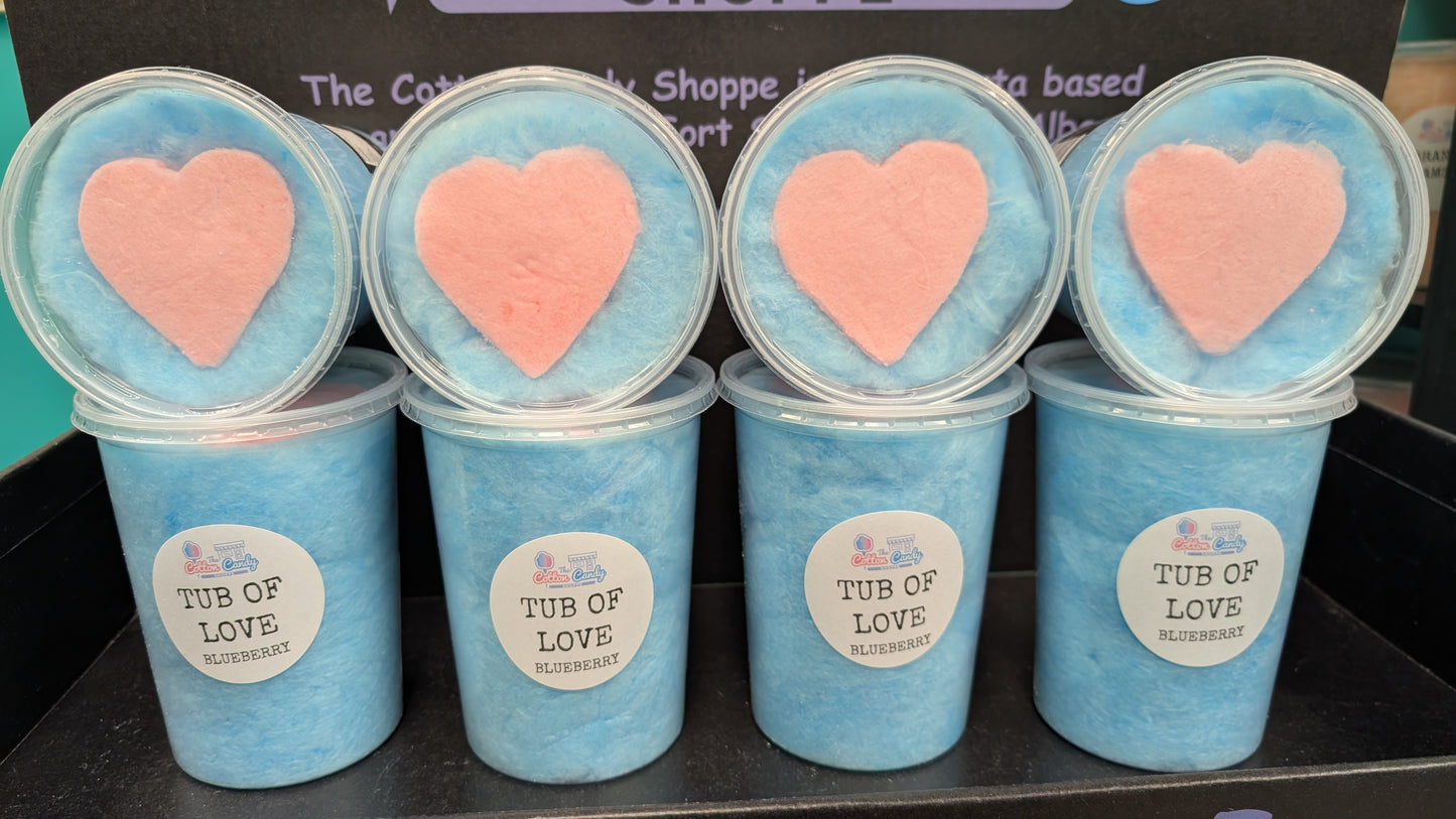 ** Tub of Love Blueberry with Raspberry Heart Cut Outs
